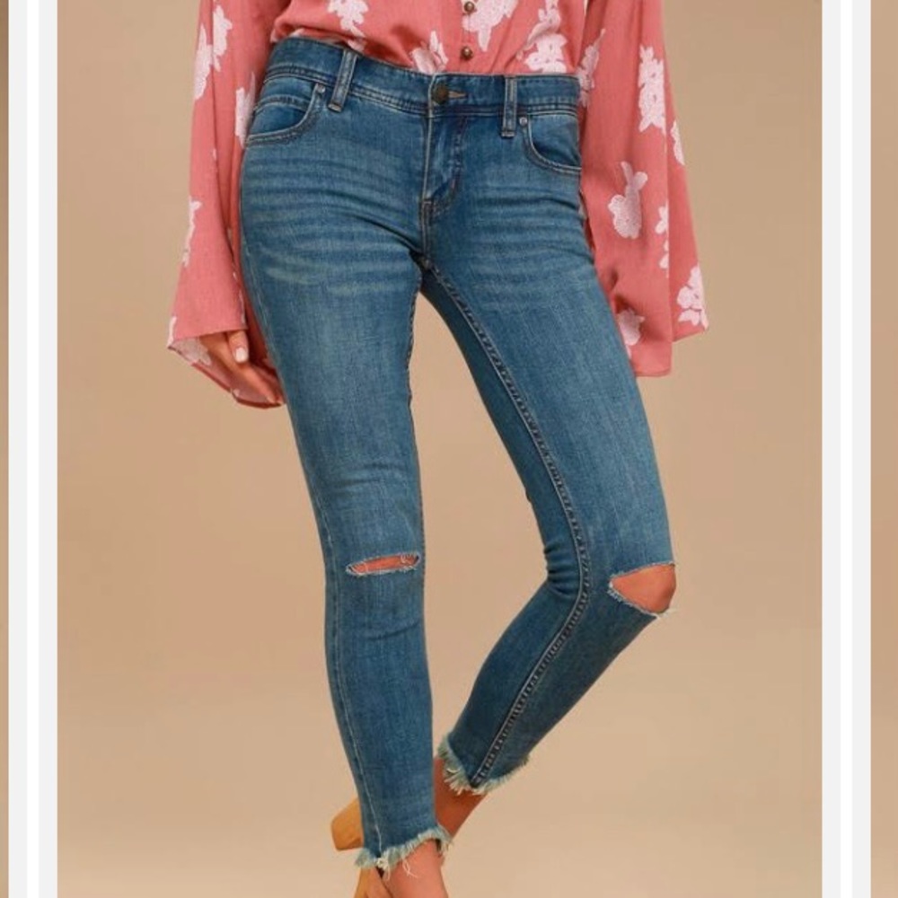 Free People Cropped Low Rise Skinny Jean Size 26